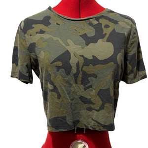 Zara Camouflage Crop Top Green and Black